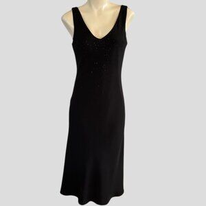 Jones New York Black Rhinestone Sleeveless Elegant Cocktail/Evening Dress